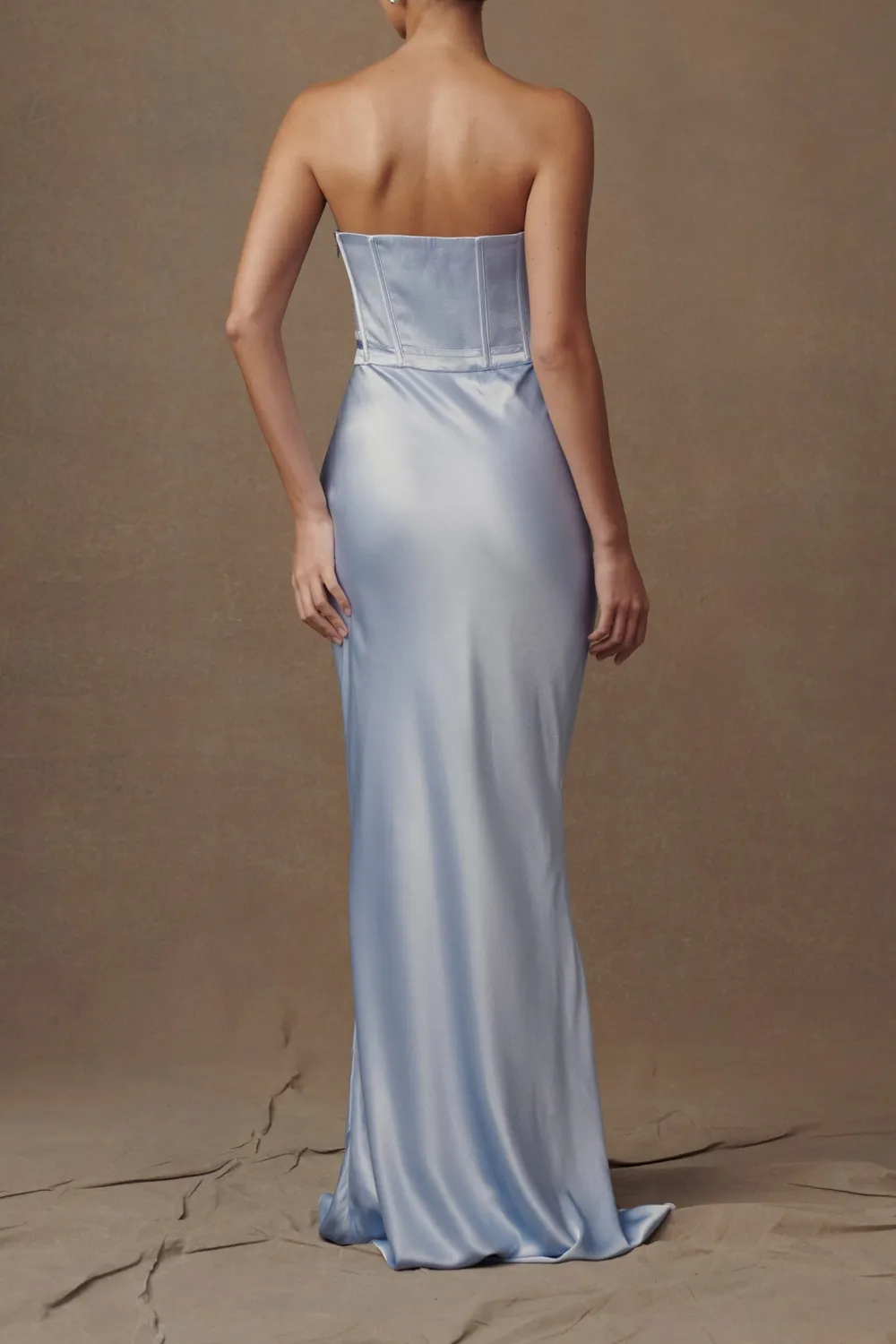 Satin Strapless Maxi Dress