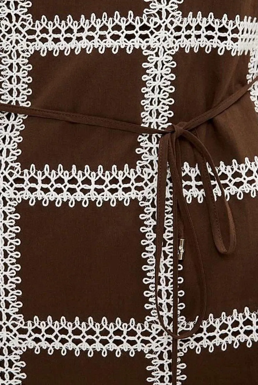 Embroidered Striped Casual Dress