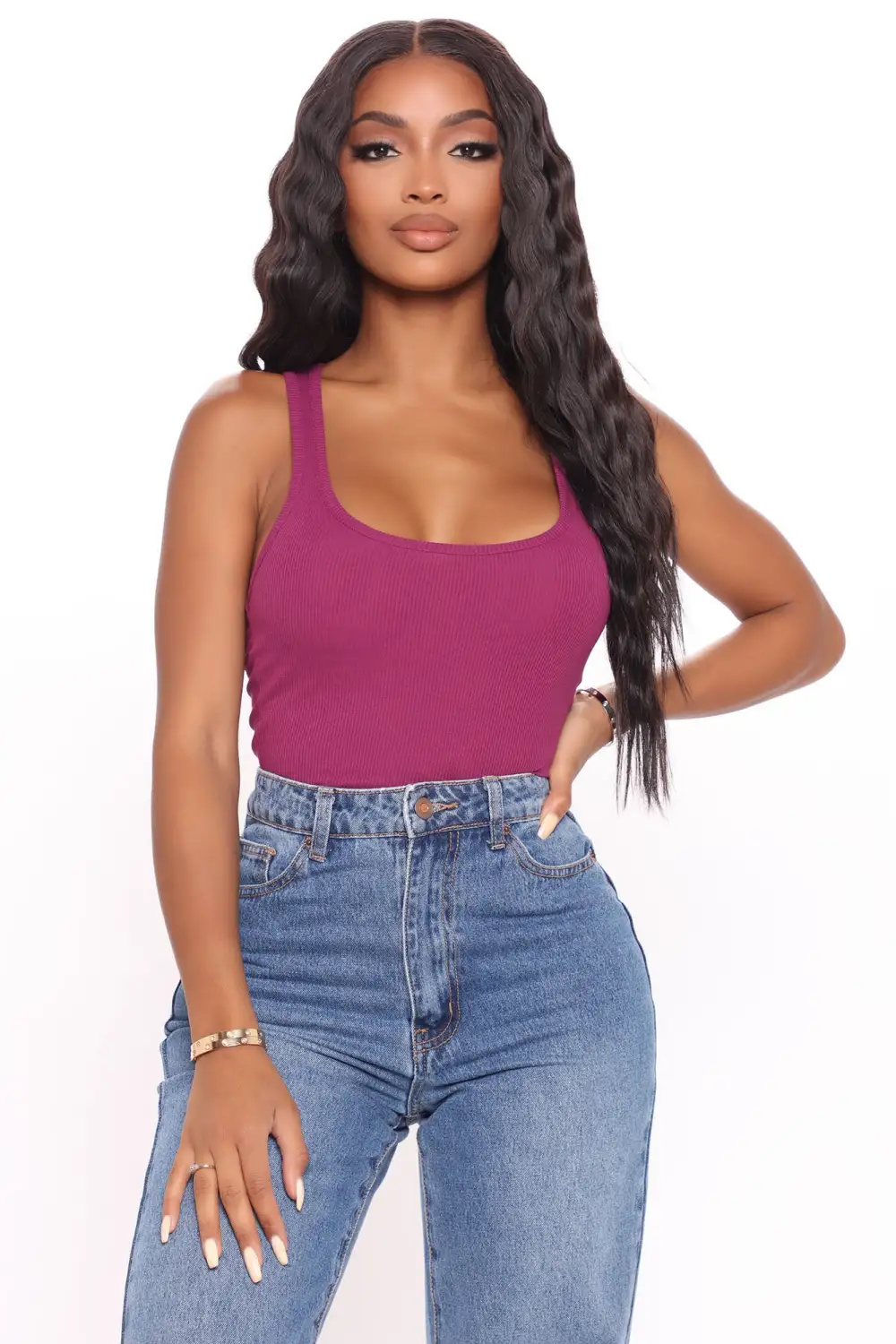 Essential Racer Back Tank Top - Magenta