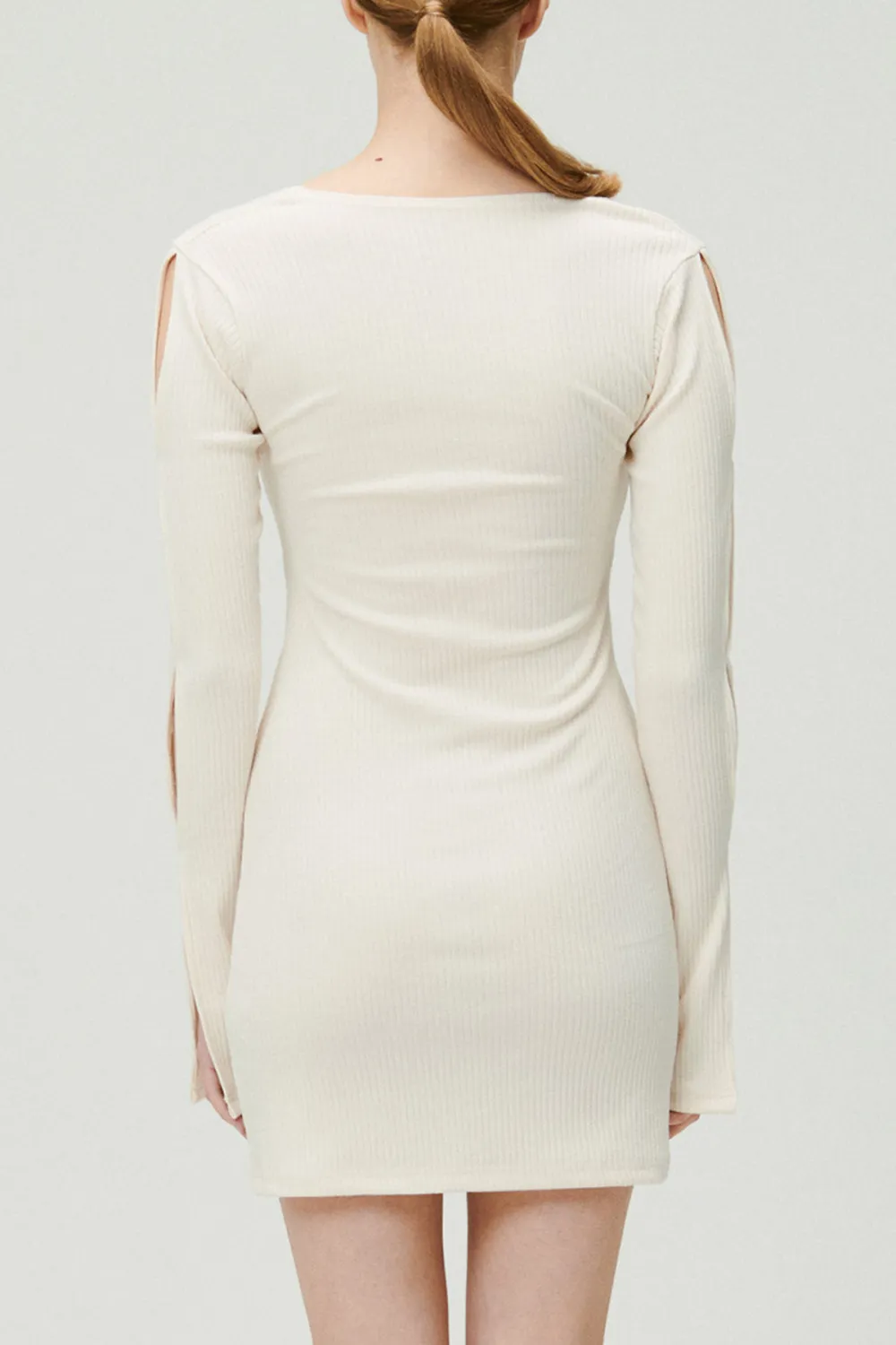 Square Neck Ribbed Dress