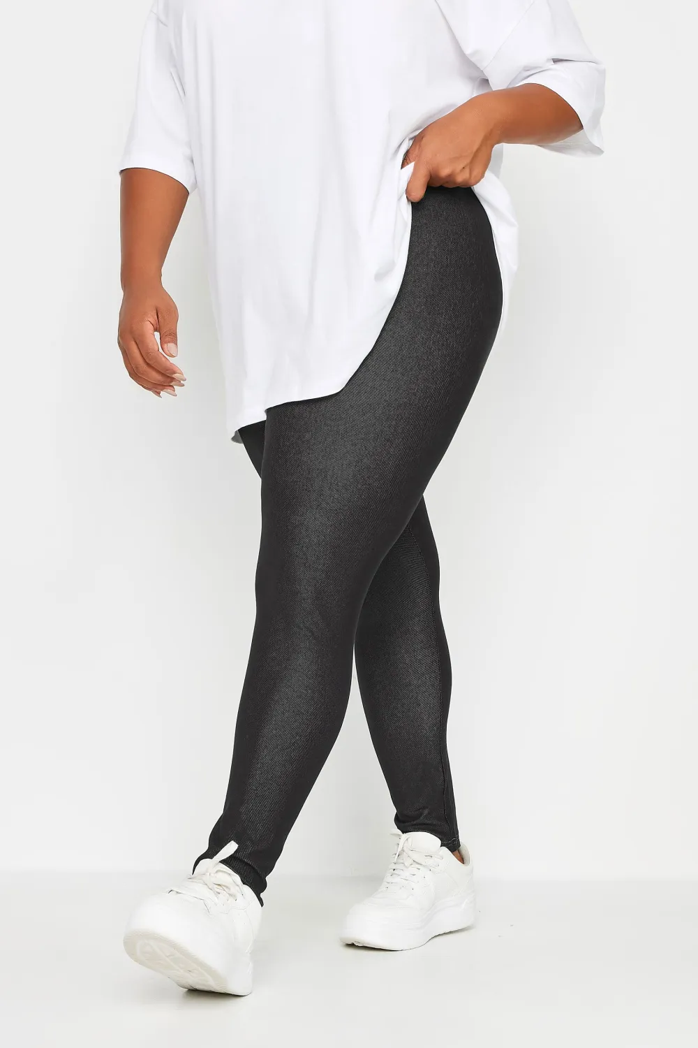 YOURS FOR GOOD Curve Black Jersey Stretch Jegging