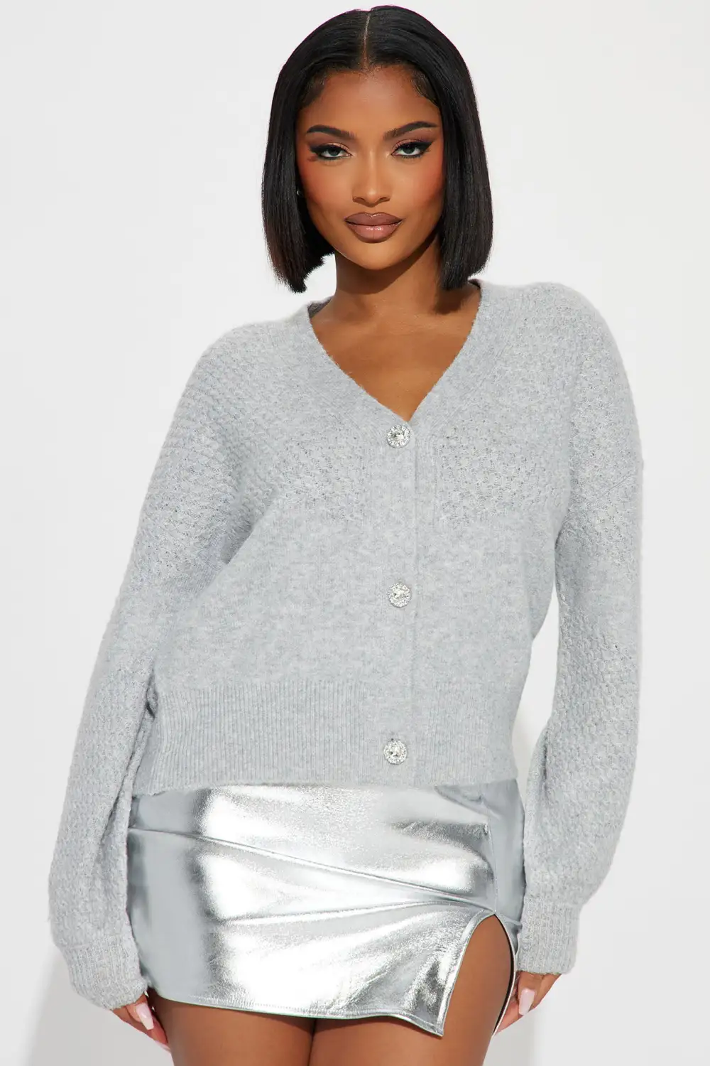 Don't Kill My Vibe Cardigan - Heather Grey