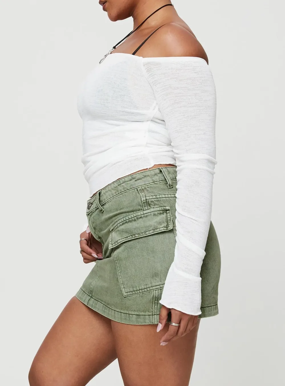 Cargo Denim Mini Skirt