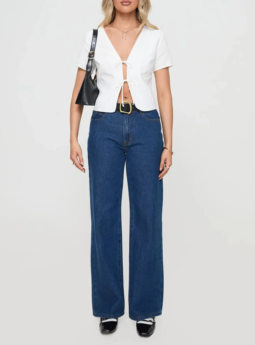 White Cut Out Short Sleeve Shirt