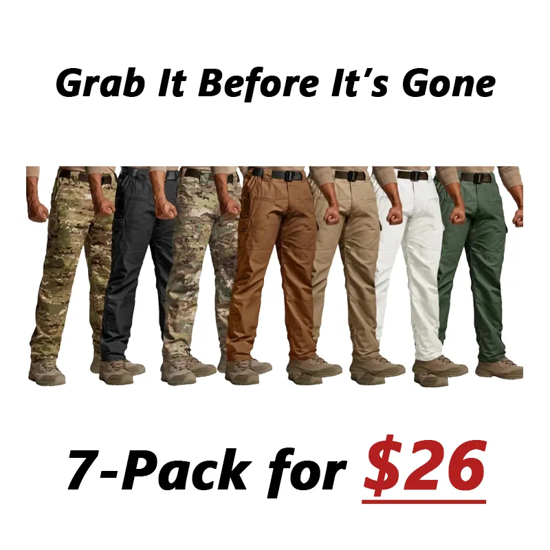 Men's Tactical Work Pants 9 Pockets Ripstop