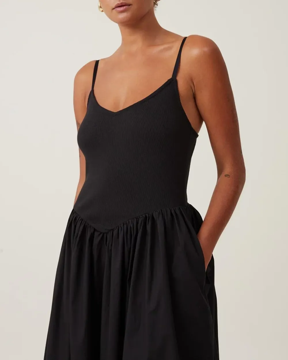 Splicing A-Line Maxi Dress