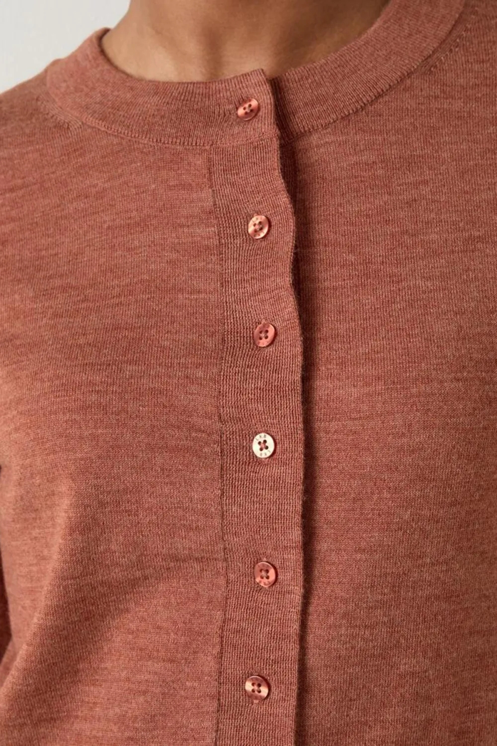 Dusk Pink Cropped Button Up Knit Cardigan