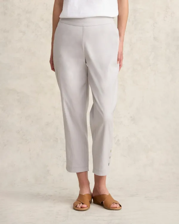 Curved Hem Linen Trousers