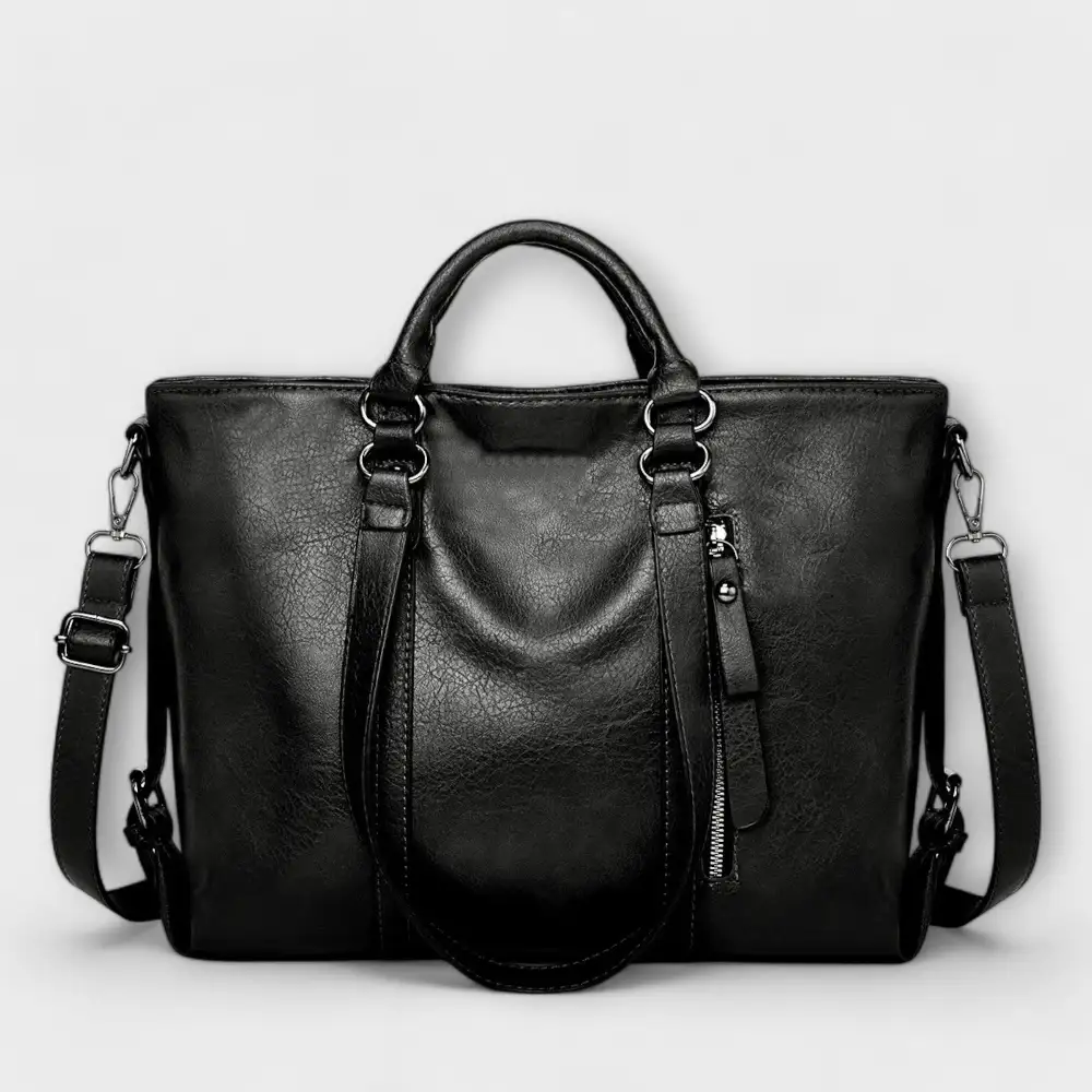Drawstring Leather Handbag