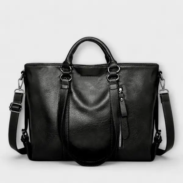 Drawstring Leather Handbag