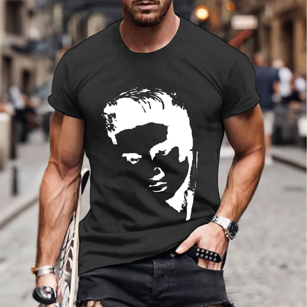 Men's Print Short Sleeve Round Neck Cotton T-Shirt
