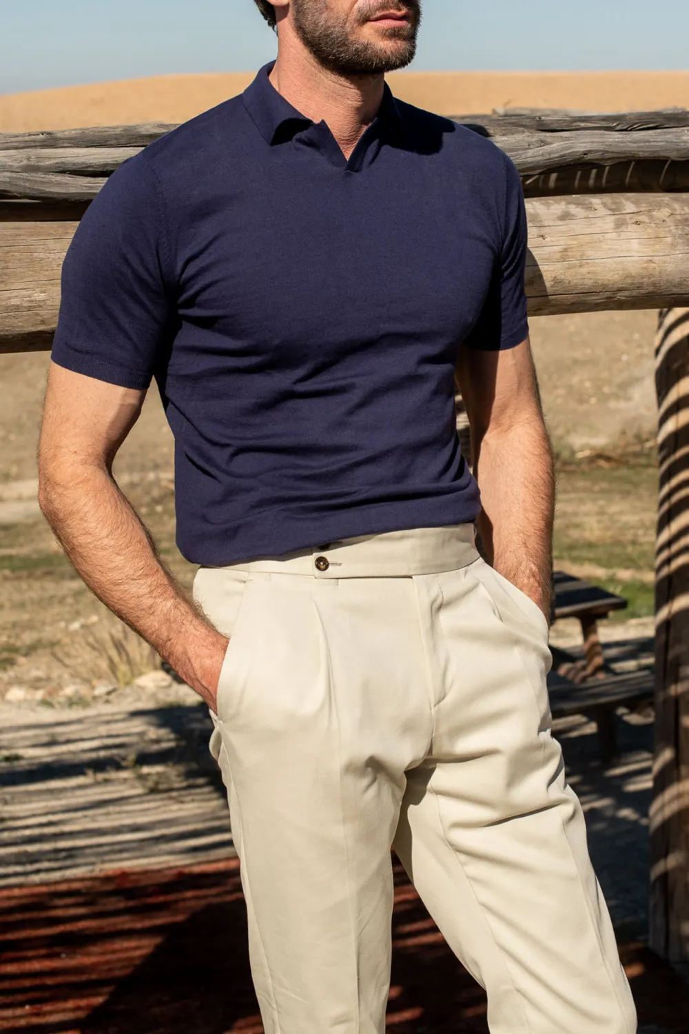 Beige Cotton Trousers