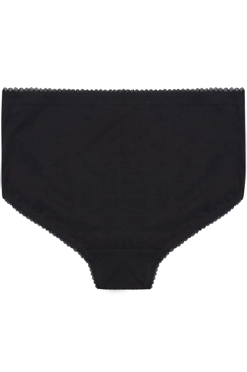 YOURS 5 PACK Curve Black Cotton High Waisted Full Briefs