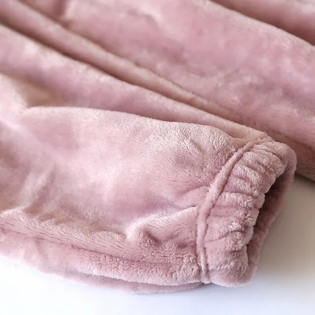 Women's Fleece Fluffy Fuzzy Warm Pajamas Pants Pjs Pure Color Simple Comfort Plush Home Daily Bed Gift Long Pant Elastic Waist Winter Fall Black Blue