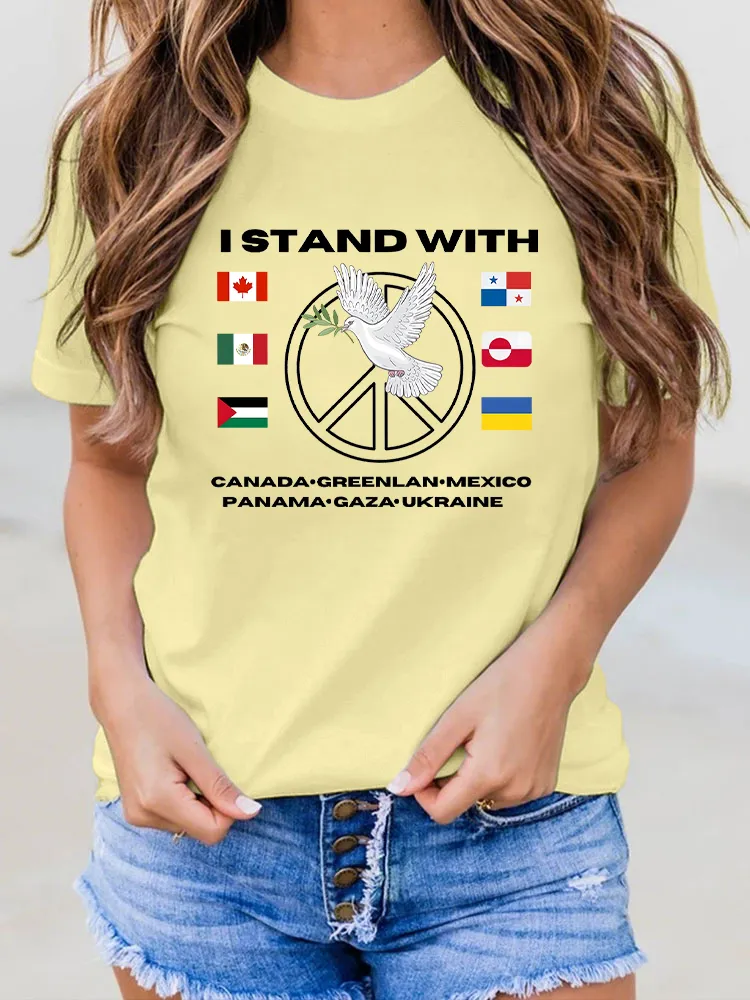 Women's I Stand With Them Short Sleeve Round Neck Pure Cotton T-Shirt