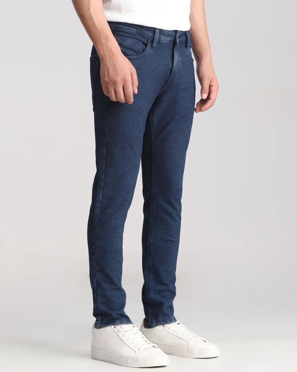 Classic Versatile And Comfortable Straight Mid Blue Jeans