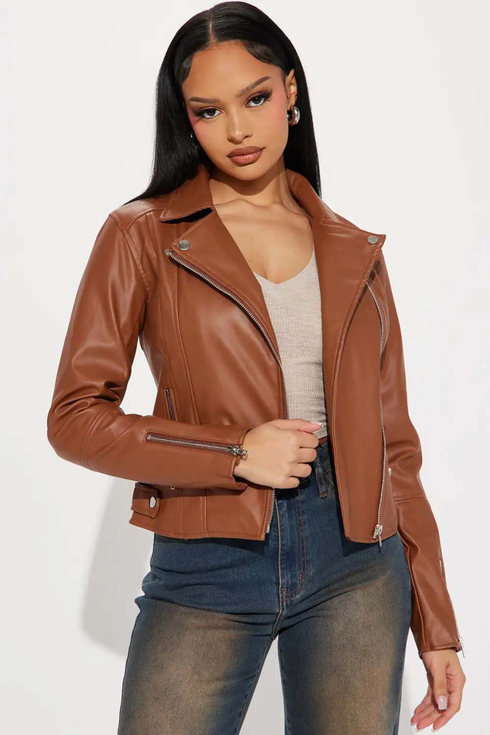 Never Average Moto Jacket - Cognac