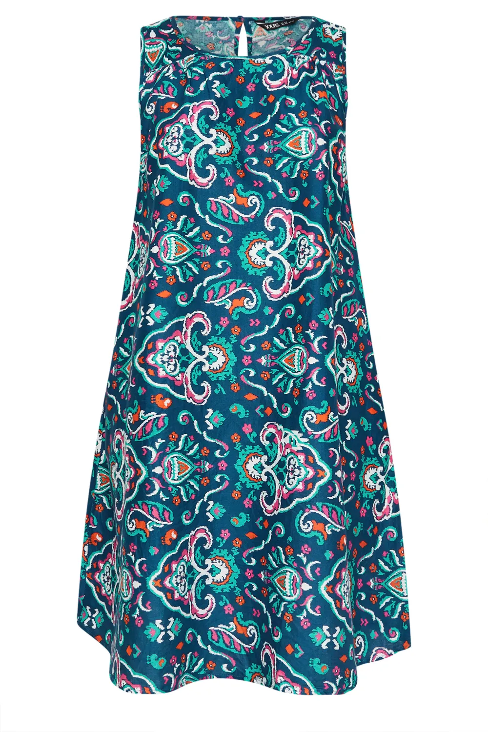 YOURS Curve Blue Paisley Print Pocket Swing Dress