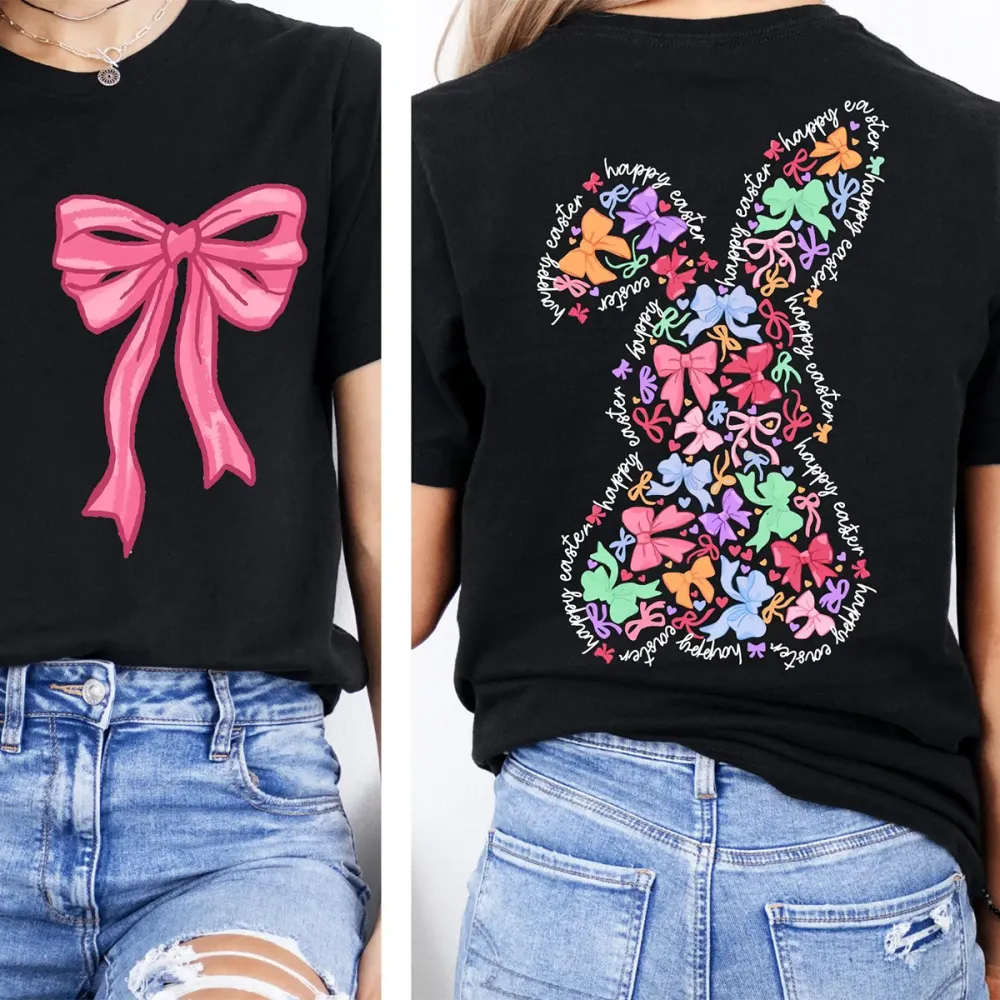 T-shirt Happy Easter Women Printed Round Neck Short Sleeve