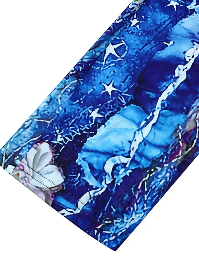 Women‘s Shift Dress Knee Length Dress 3/4 Length Sleeve Floral Print Summer Spring Fall V Neck Casual 2023 S M L XL XXL XXXL 4XL