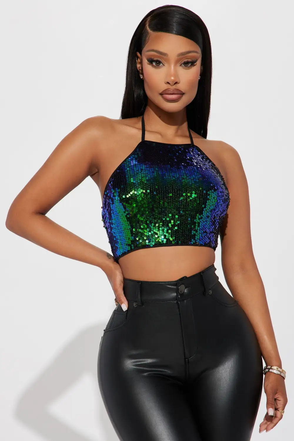 Always The Best Vibes Sequin Top - Black/combo