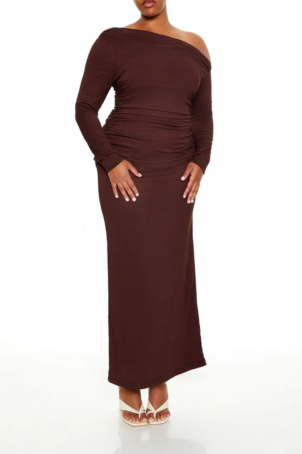 Plus Size Off-the-Shoulder Maxi Dress