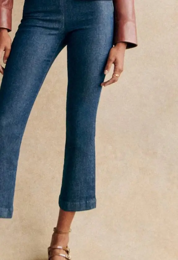 High Waist Cropped Bootcut Jeans
