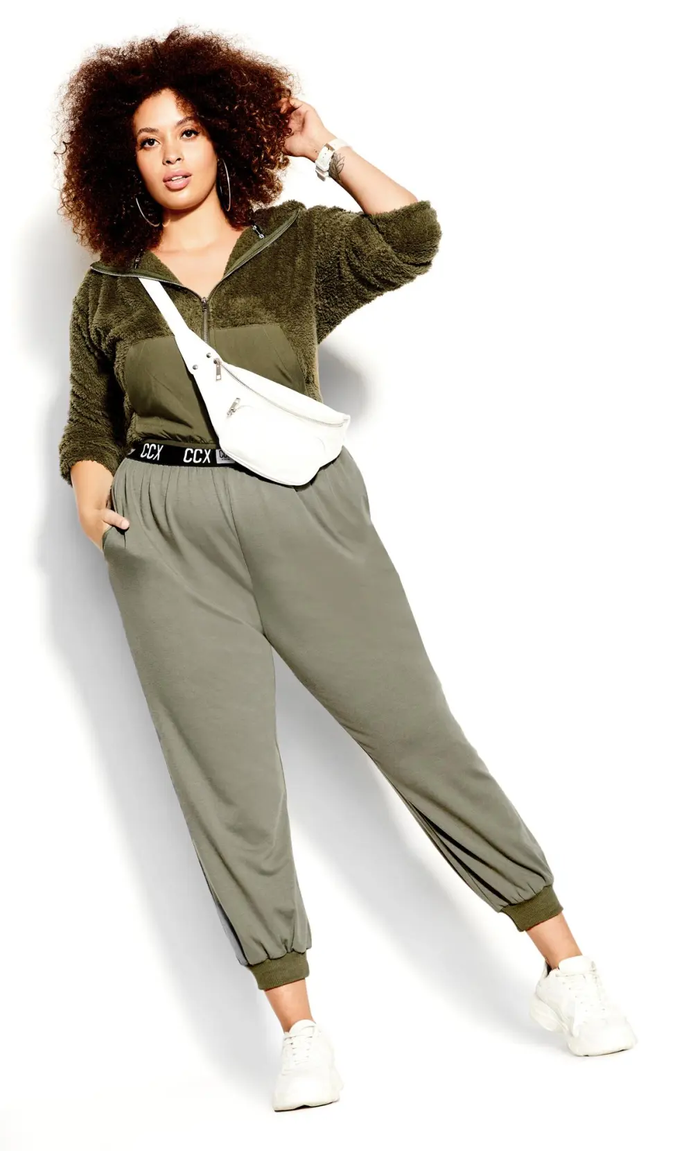 Evans Green Cropped Teddy Jacket