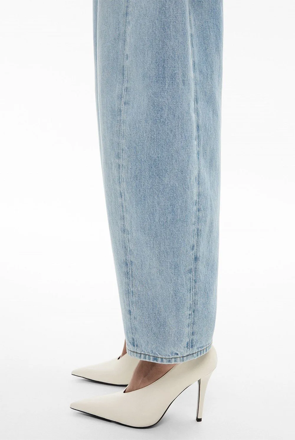 Cylindrical Denim Long Pants