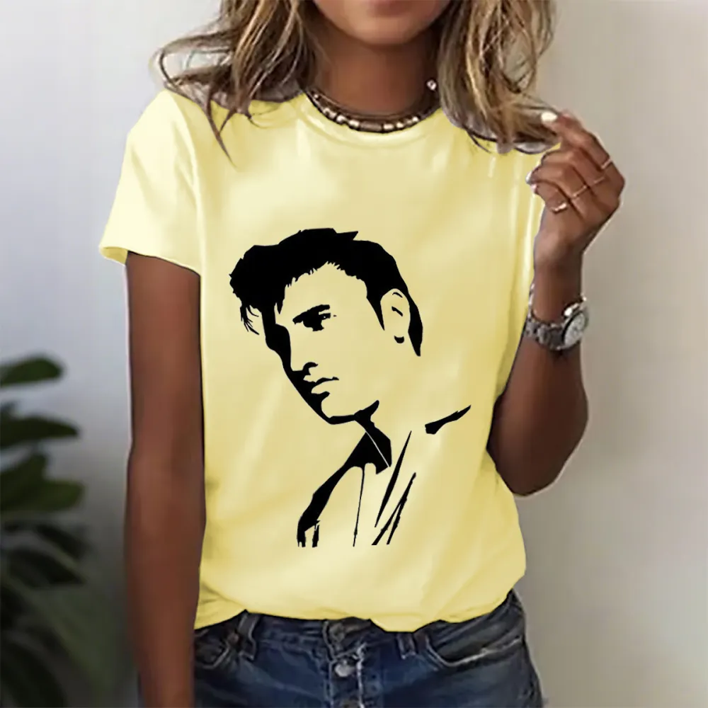 Women's Character Print Short Sleeve Round Neck Cotton T-Shirt