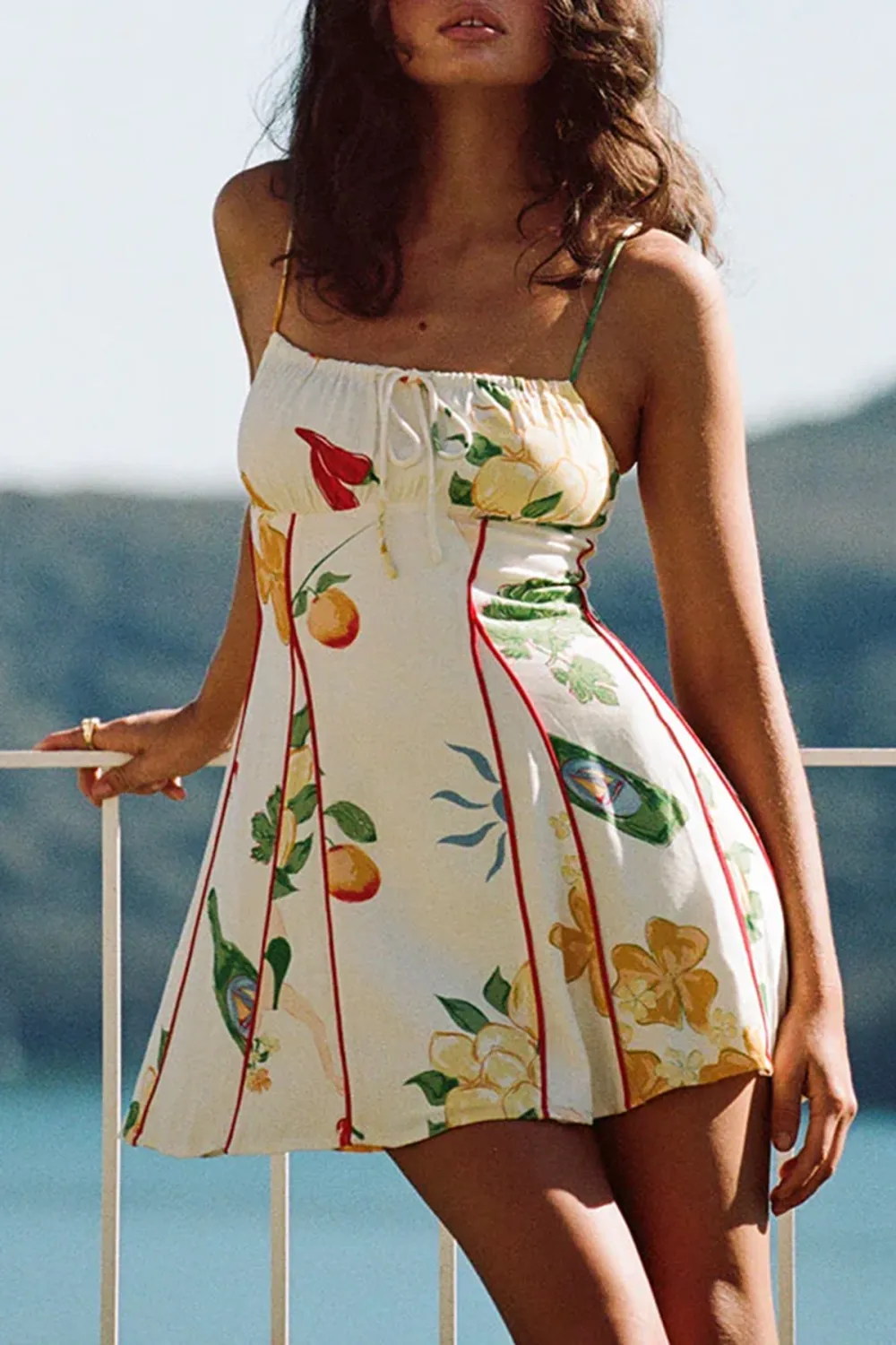 Floral Print Spaghetti Strap Mini Dress