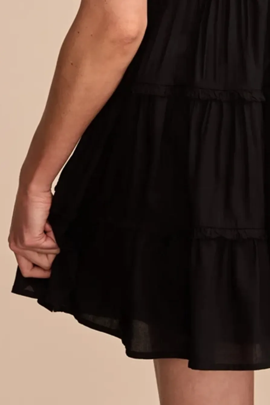 Tiered Ruffle Corset Midi Dress