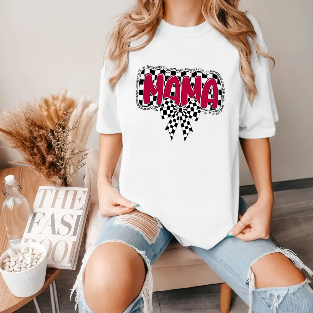 Motherhood Is Kingdom Work-Proverbs 31:25-27 Printed Round Neck Short Sleeve T-Shirt