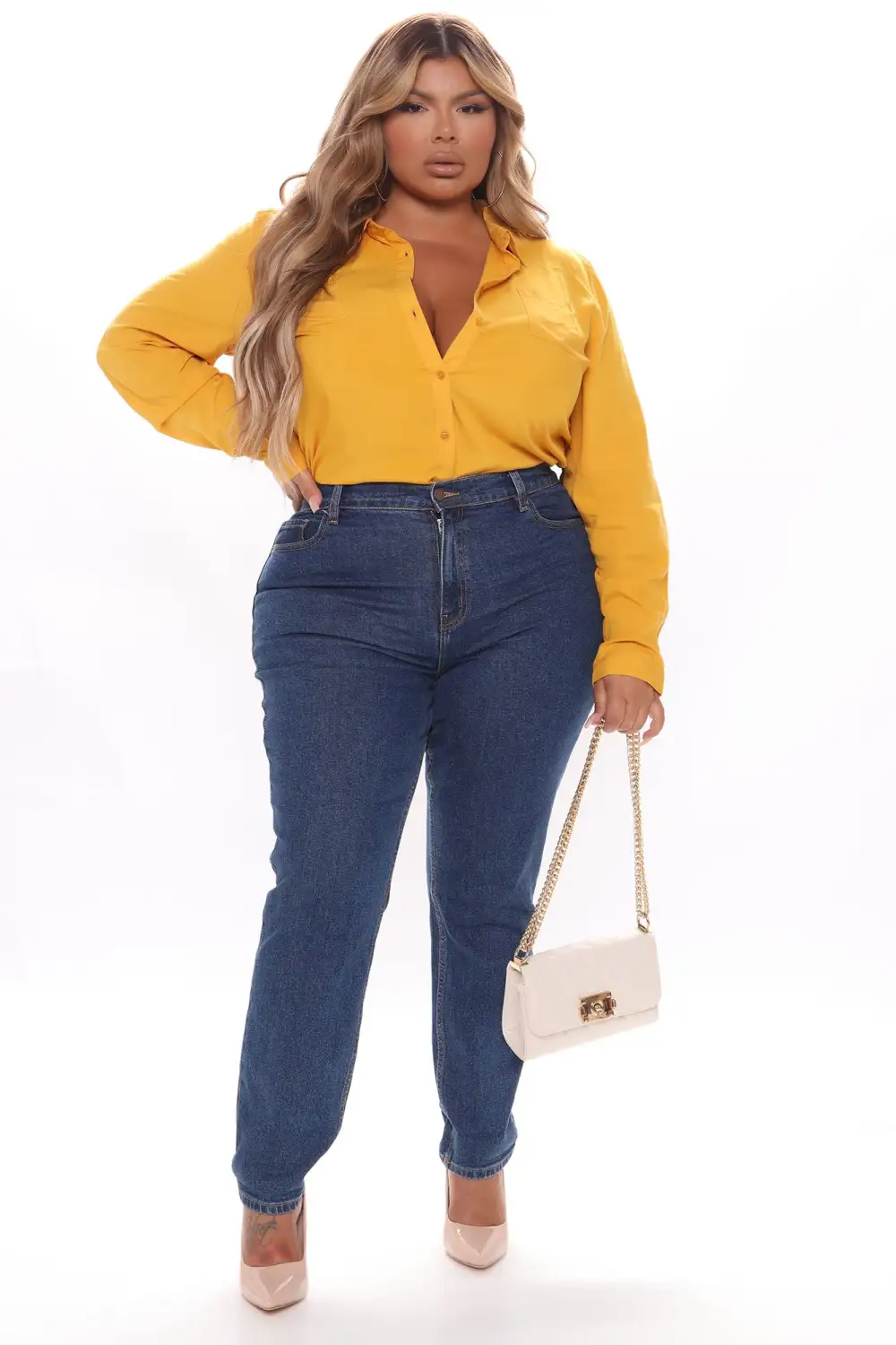 Aurora Woven Top - Mustard