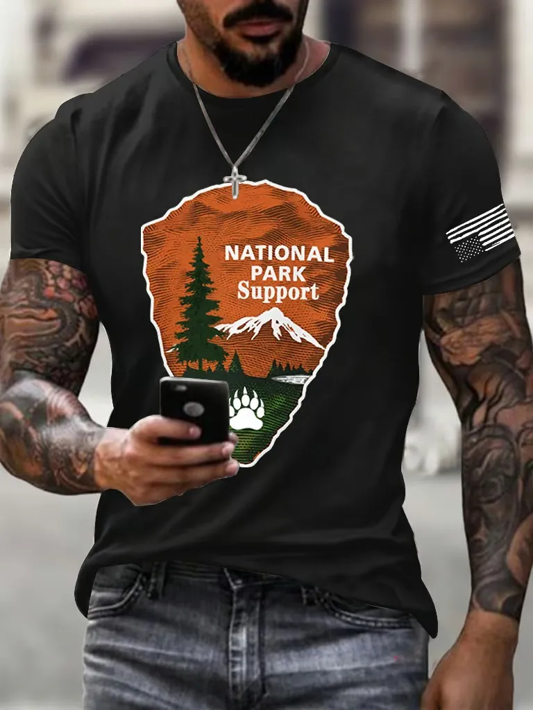 Men'S T-Shirt Men'S Protect Our National Parks Printed T-Shirt Art Print T-Shirt