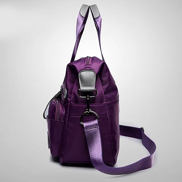 Women's Nylon PU Leather Office & Career Zipper Black Red Blue