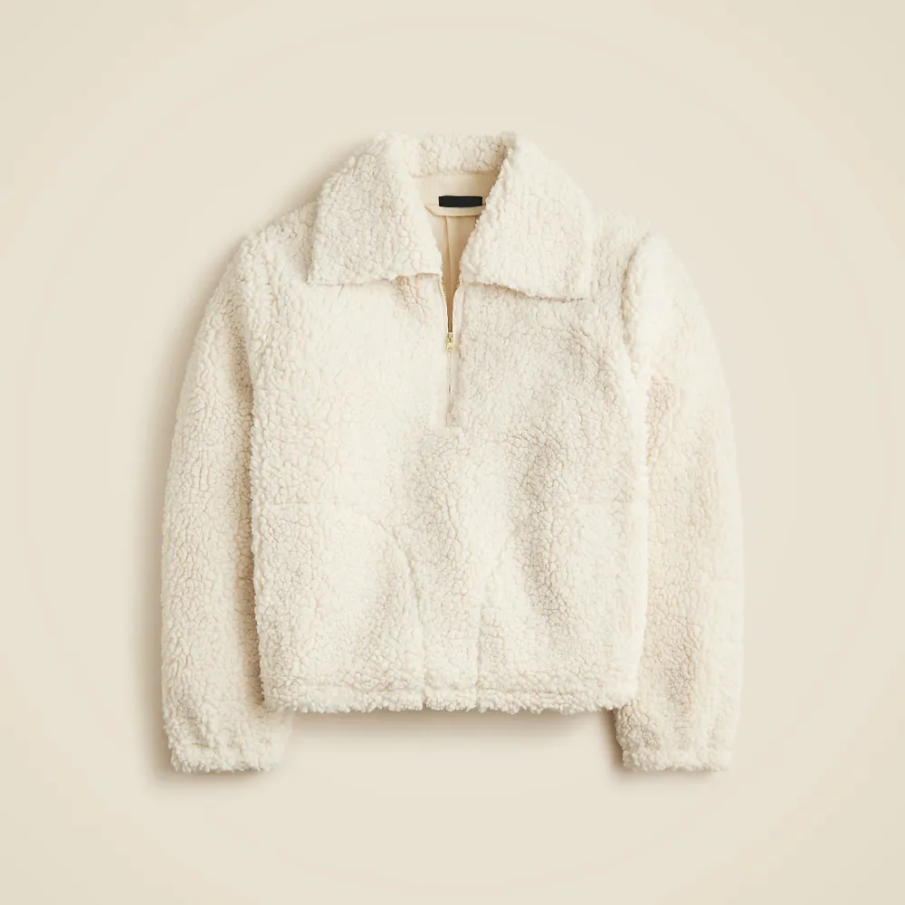 Jacquard-Print Sherpa Half-Zip Fleece Jackets