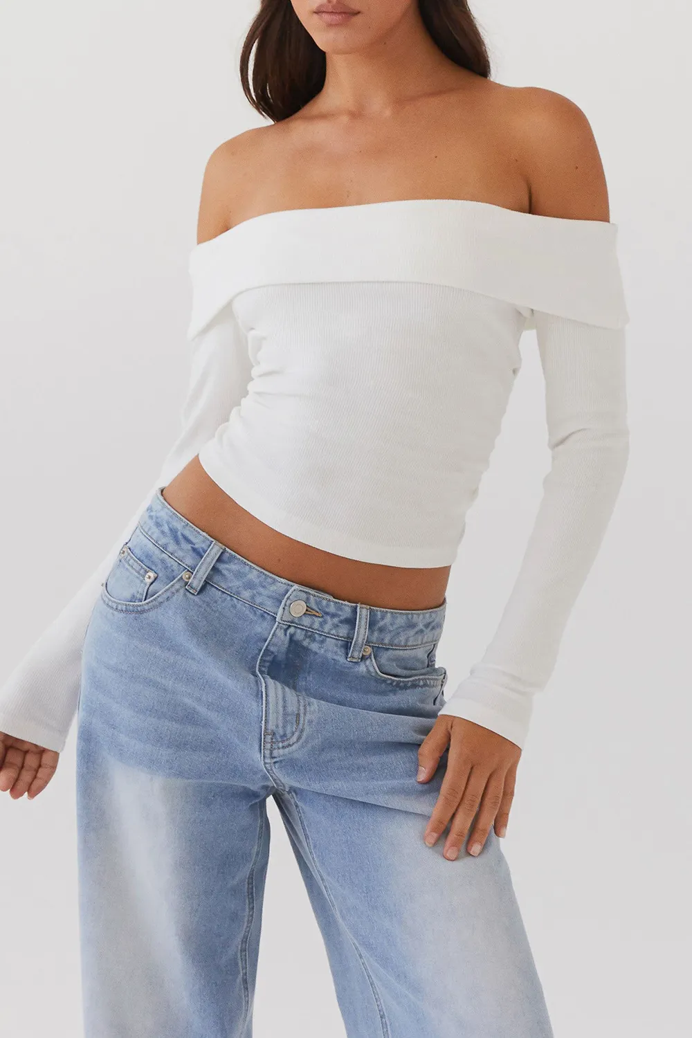 Long sleeved ribbed top