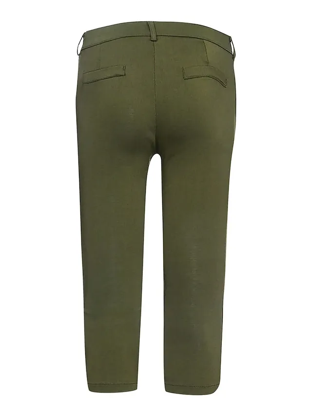 Women's Basic Essential Capri shorts Slacks Classic Capris Pants Office / Career Dailywear Micro-elastic Solid Colored Mid Waist Slim Green White Black Blue Khaki S M L XL XXL