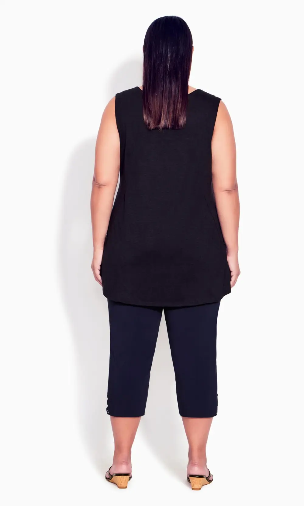 Evans Navy Blue Cut Out Stud Cropped Leggings