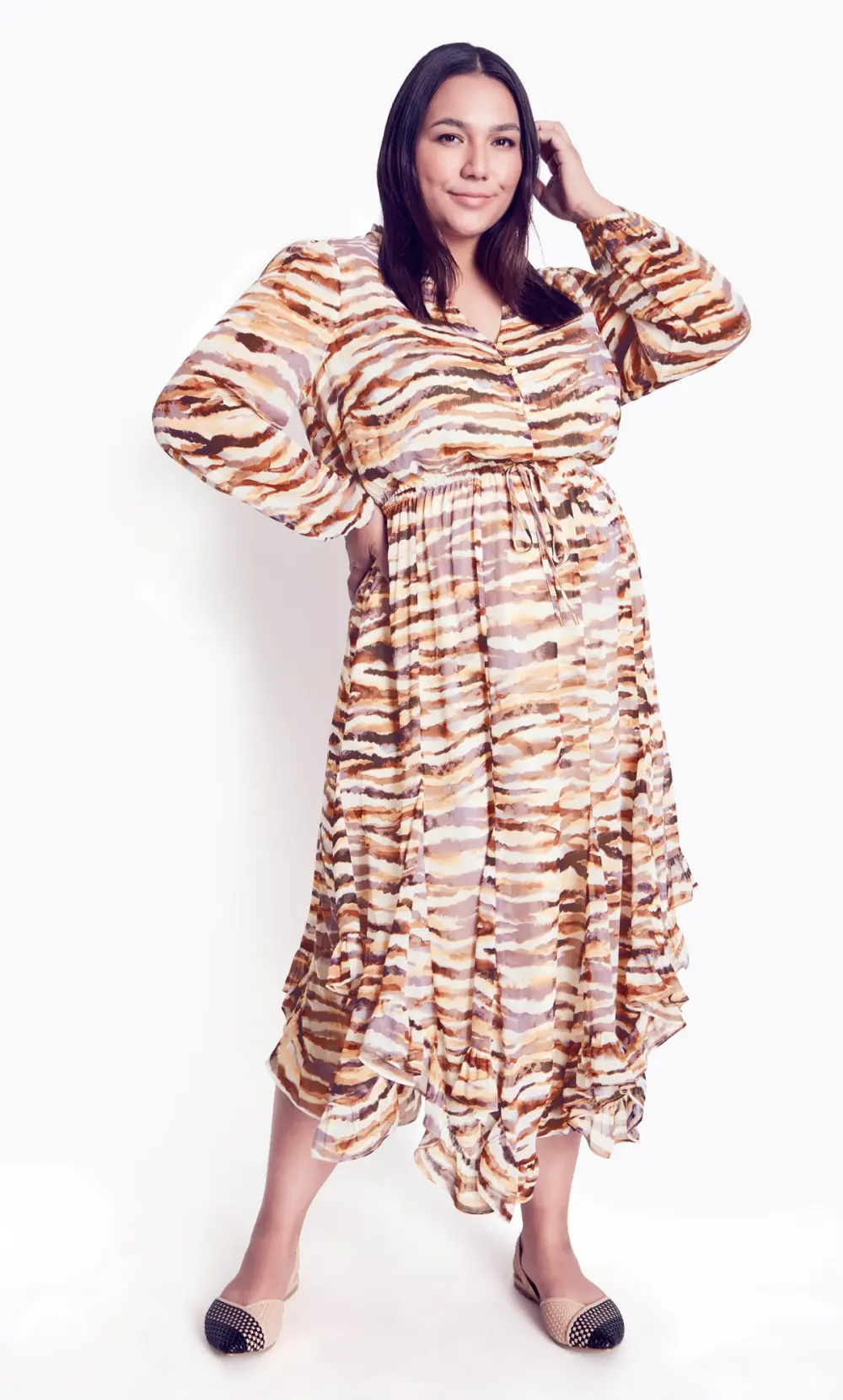 Evans Neutral Catarina Dress