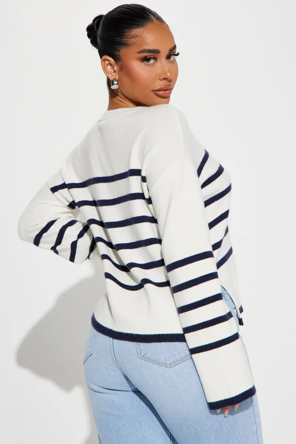 Lexley Striped Sweater - Off  White/combo