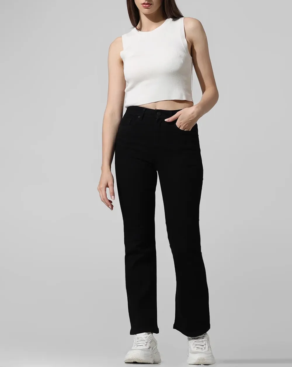 Black High-Waisted Stretch Jeans