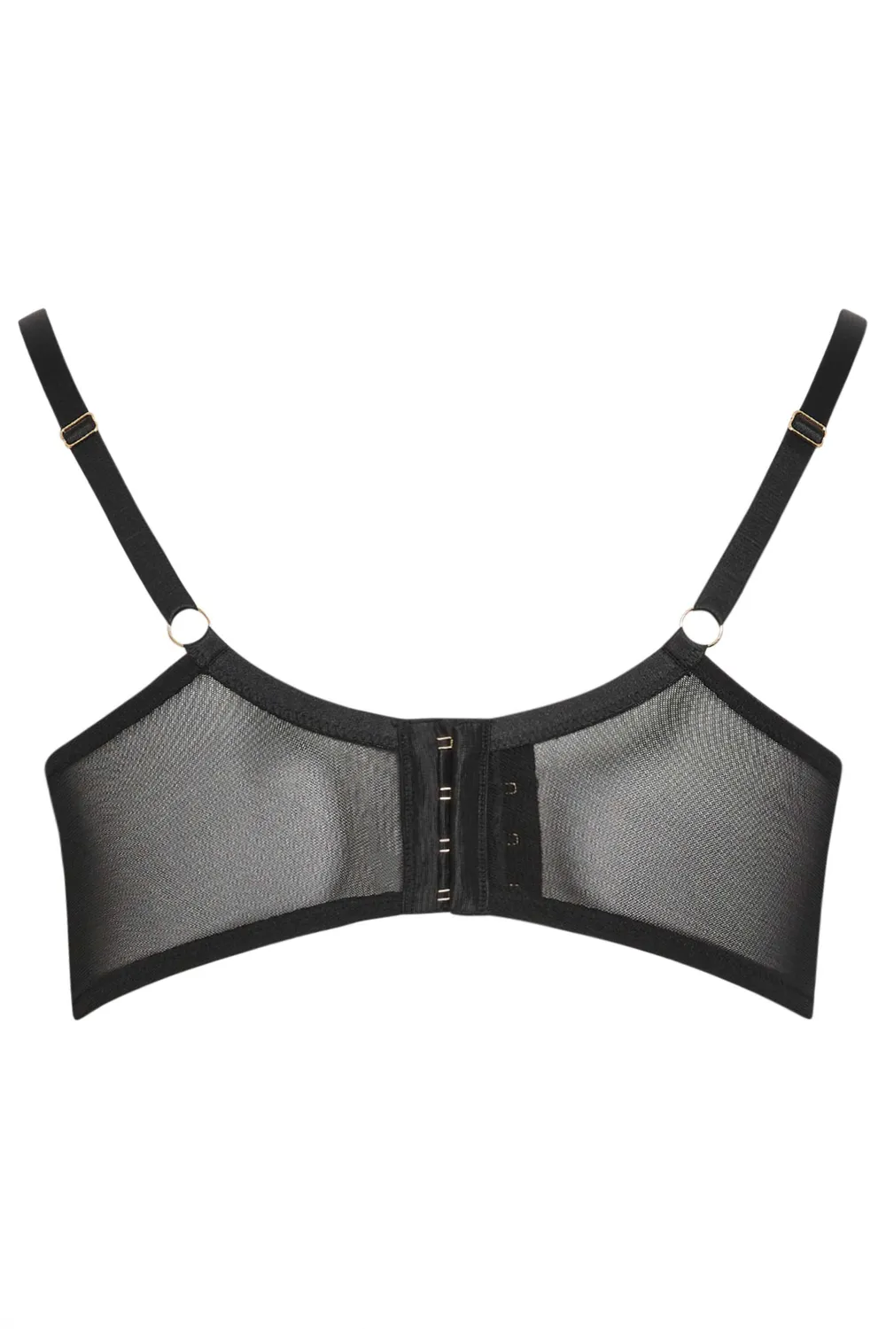 PLAYFUL PROMISES Eddie Black Mesh Crossover Balcony Bra