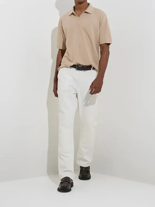Beige Classic Short Sleeve Polo Shirt