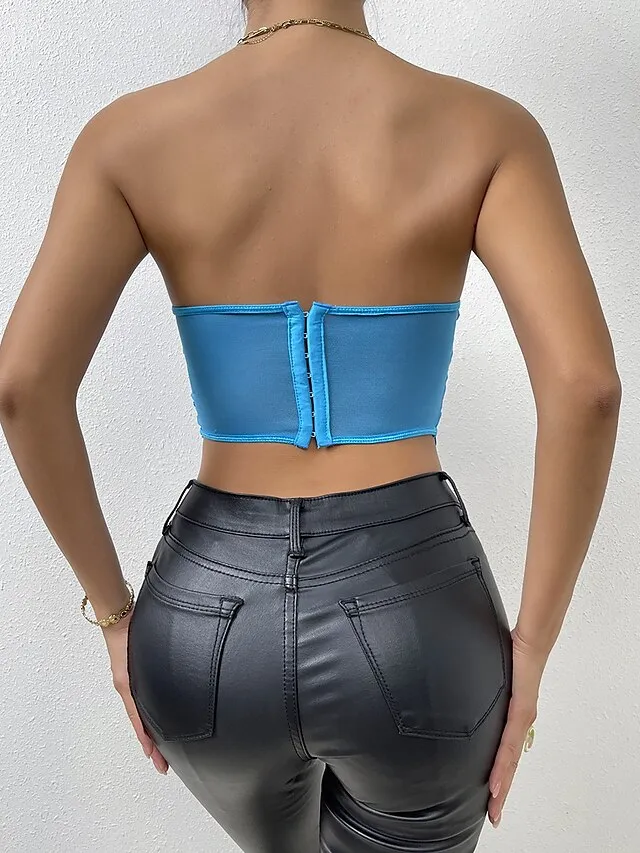 Corset Women's Corset Tops Prom Party & Evening Club Black White Red Sexy Underbust Corset Buckle Tummy Control Lace Summer Spring