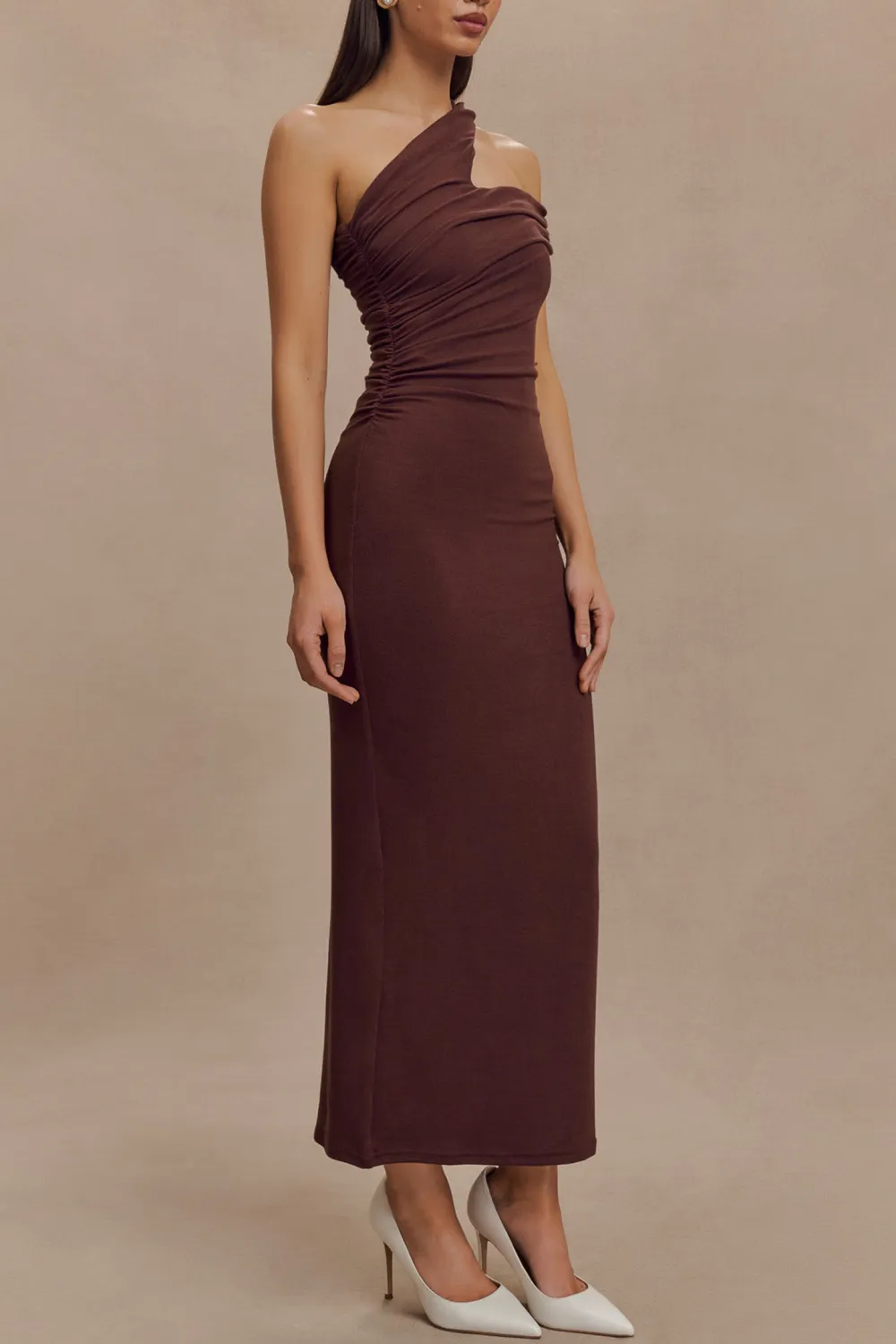 One Shoulder Modal Midi Dress