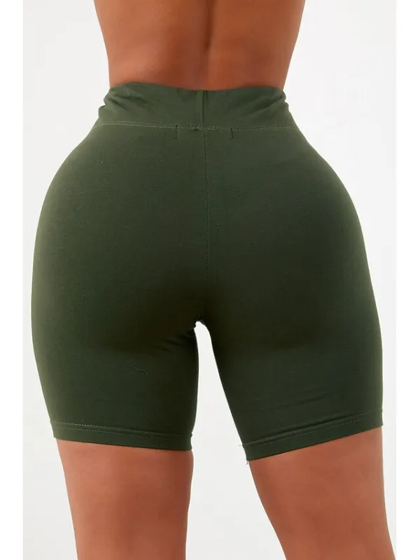 Women's Shorts Leggings Biker Shorts Short Stretchy Mid Waist Workout Daily Weekend Black White S M Spring & Summer