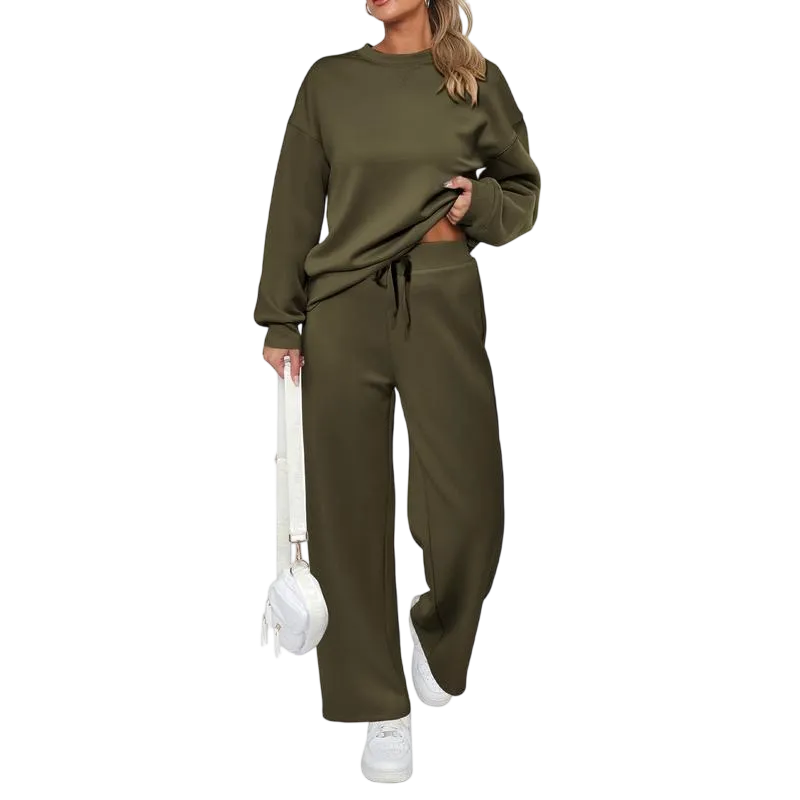 Women's long-sleeved pullover and trousers loungewear set