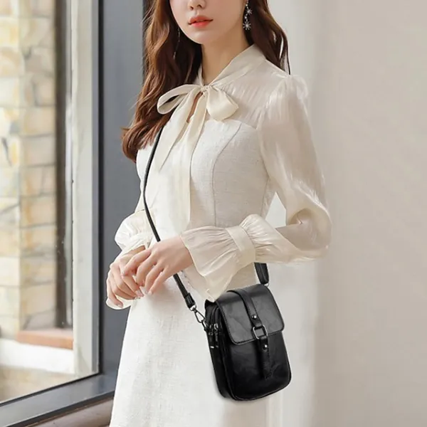 Women's Crossbody Bag Shoulder Bag Mobile Phone Bag PU Leather Shopping Daily Buckle Zipper Large Capacity Waterproof Lightweight Solid Color Black Red Brown